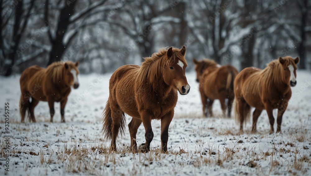 horses in winter horses in winter
