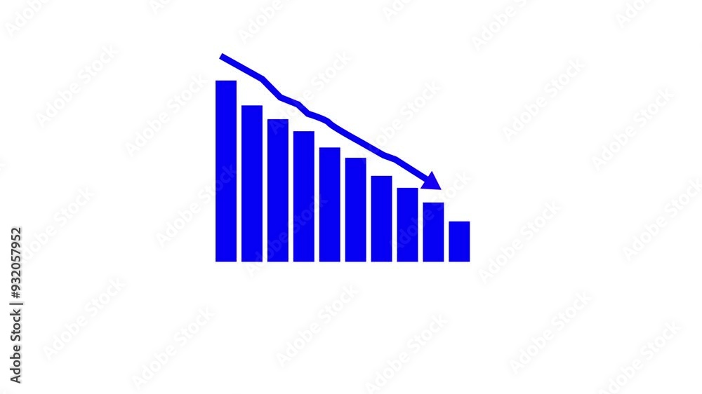 Business Loss Graph .Loss concept business graph with white background