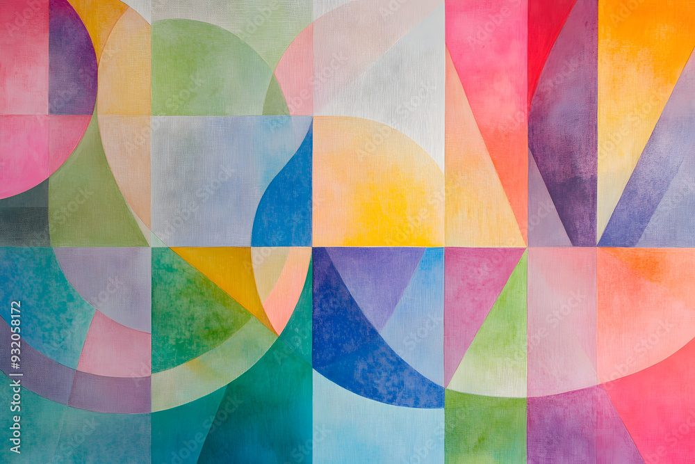 Obraz premium Abstrakte geometrische Formen in modernen Farbtönen
