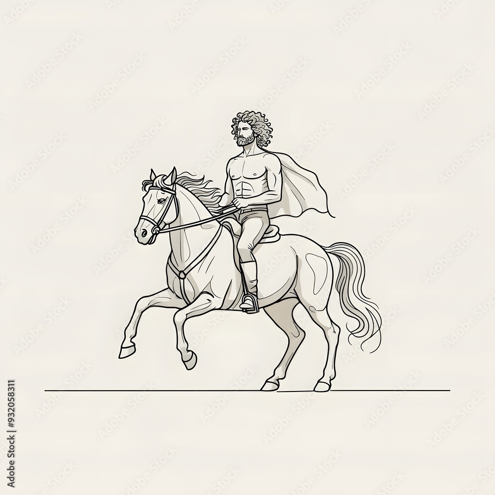 Majestic Equestrian: A Mythological Illustration Majestic Equestrian: A Mythological Illustration