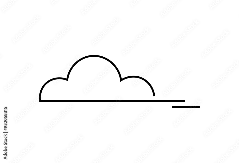 Minimalistic line drawing of a cloud, representing cloud computing, data storage, or weather apps. Clean, modern design for technology, digital storage, or environmental contexts. Minimalistic line drawing of a cloud, representing cloud computing, data storage, or weather apps. Clean, modern design for technology, digital storage, or environmental contexts.