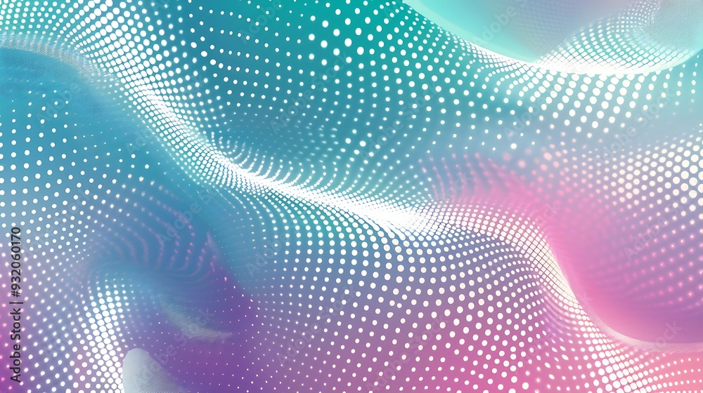 Abstract Wavy Pattern with Glowing Dots Abstract Wavy Pattern with Glowing Dots
