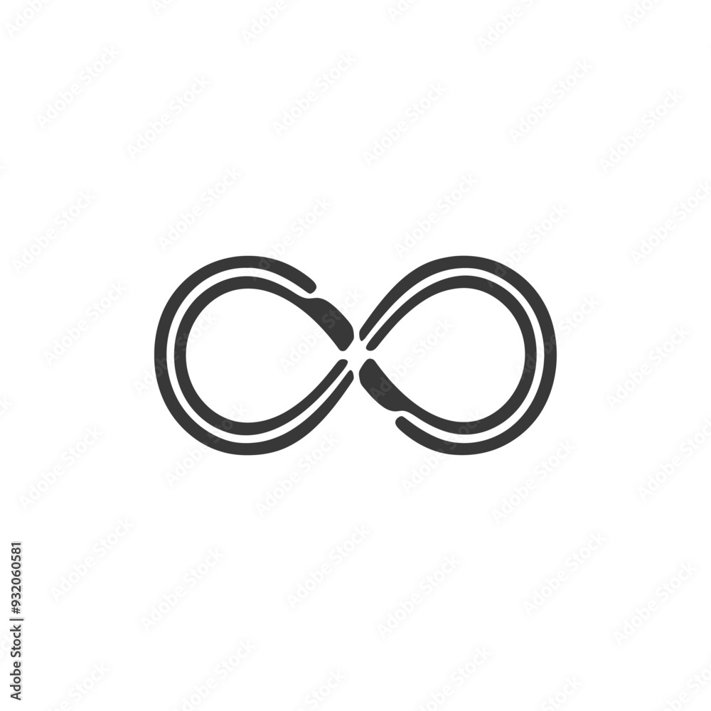 A double lined infinity symbol in black on a white background A double lined infinity symbol in black on a white background