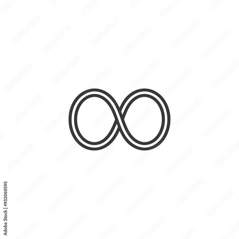A double lined infinity symbol in black against a white background A double lined infinity symbol in black against a white background