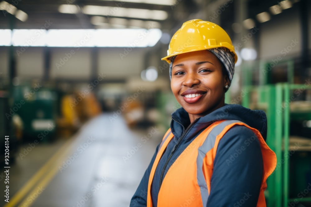 Portrait of a smiling middle aged female warehouse worker Portrait of a smiling middle aged female warehouse worker