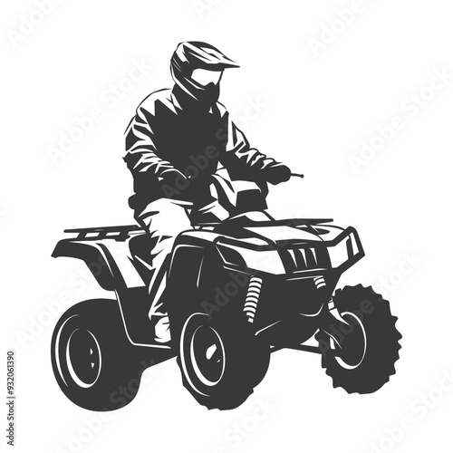 Silhouette of a Person Riding an ATV
