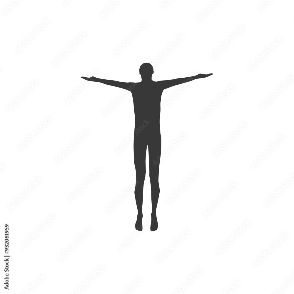 Silhouette of a person with arms outstretched Silhouette of a person with arms outstretched