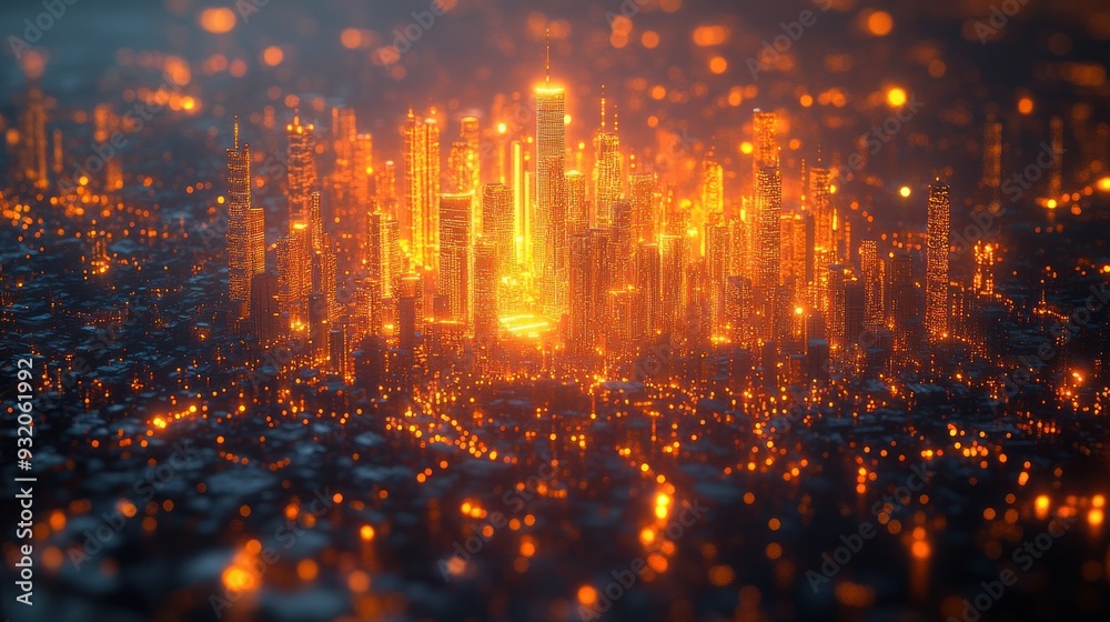 Fototapeta premium Glowing Cityscape
