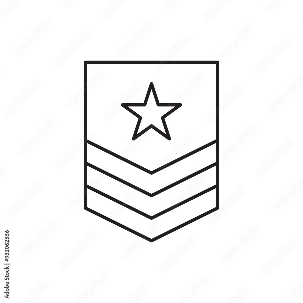 Military Rank badge icon design, isolated on white background, vector illustration Military Rank badge icon design, isolated on white background, vector illustration