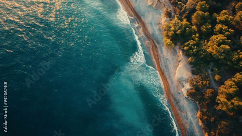 Vista Aérea de la Playa y el Bosque photo