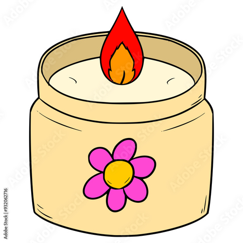 aromatherapy candle illustration hand drawn isolated vector