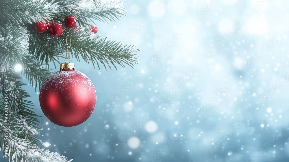 Christmas ornaments xmas Ball hanging on the branches of a Christmas tree On Winter. Background Merry christmas and a happy new year. Holiday banner and poster. Christmas poster and banner Christmas ornaments xmas Ball hanging on the branches of a Christmas tree On Winter. Background Merry christmas and a happy new year. Holiday banner and poster. Christmas poster and banner