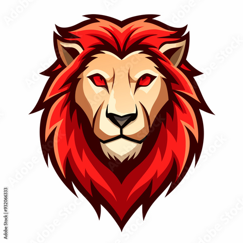 Lion Head Vector Illustration, logo style 