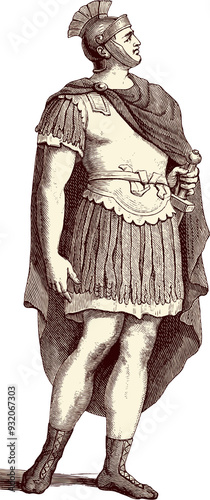 Photography Roman man vintage illustration with transparent background