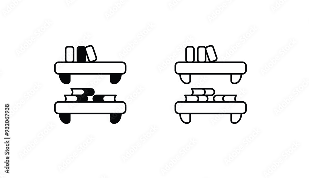 Book Shelf icon design with white background stock illustration Book Shelf icon design with white background stock illustration