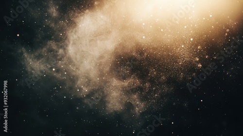 Grainy film texture background with heavy dust particles and a subtle lens flare effect, captured in-studio against a dark backdrop