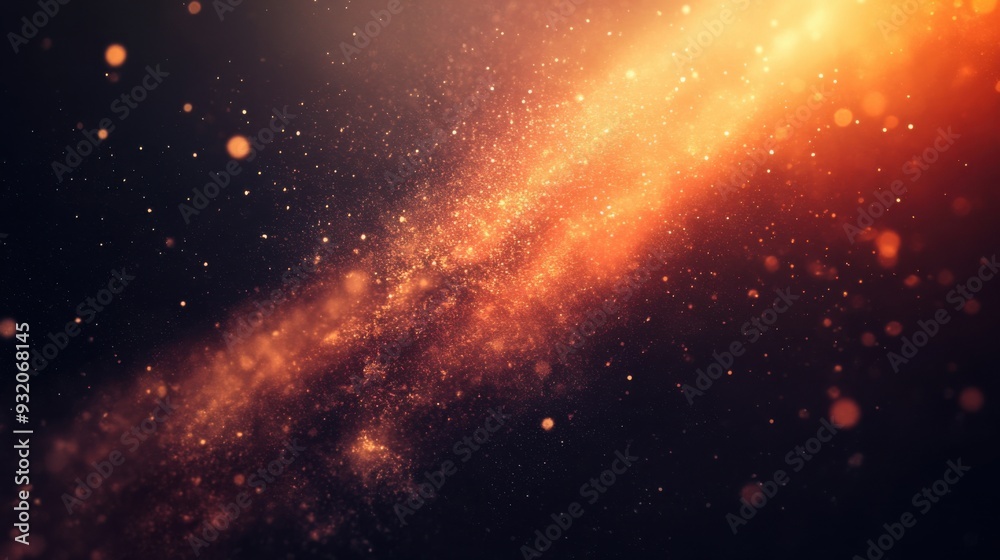 Fototapeta premium Vintage film-style background with intense grain and scattered dust, featuring a genuine lens flare shot in a studio setting 