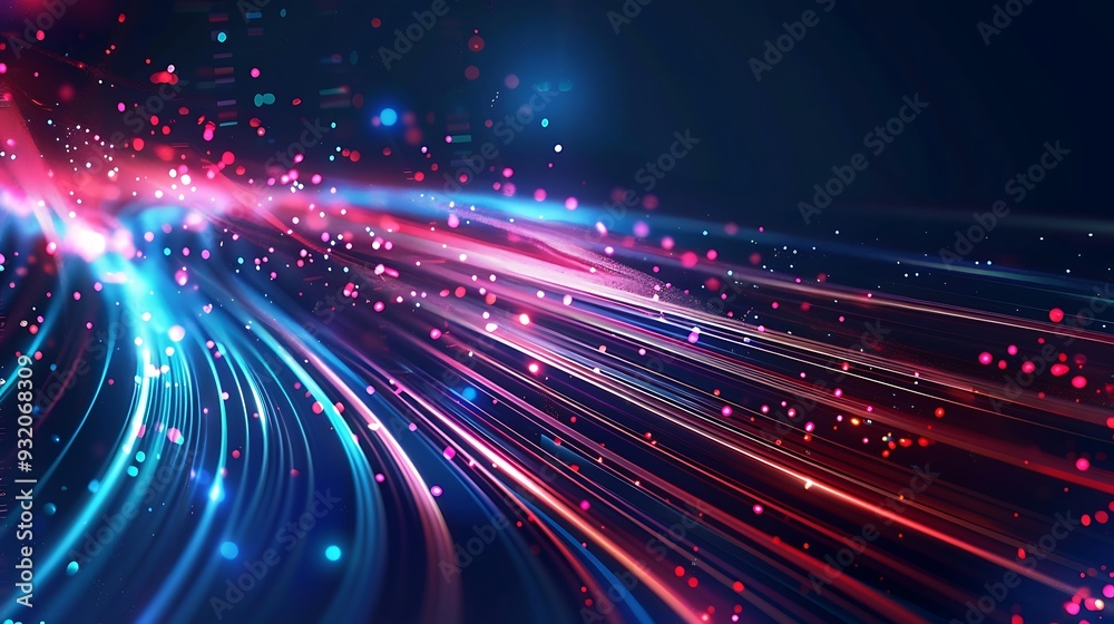 Abstract Digital Light Trails with Bokeh Abstract Digital Light Trails with Bokeh