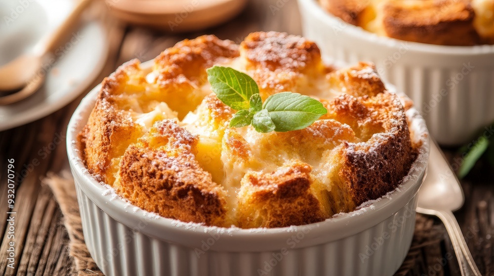 Delicious Bread Pudding with Powdered Sugar Delicious Bread Pudding with Powdered Sugar