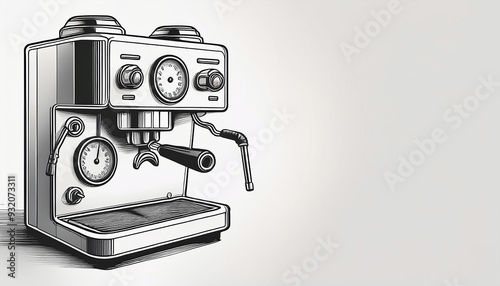 Vintage Espresso Machine Illustration photo