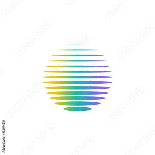 refracting sunset light logo, vector design for your brand.