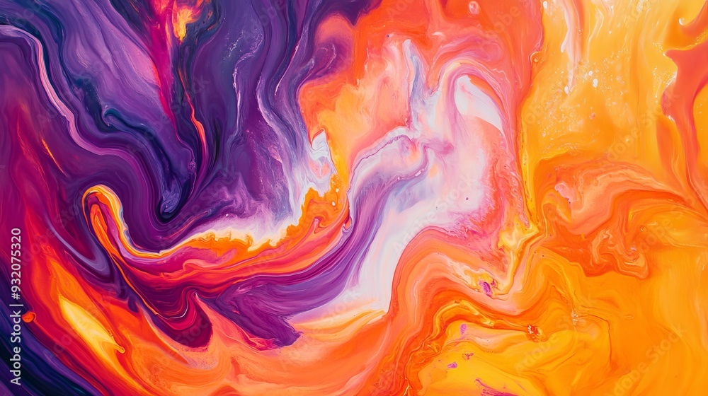 Abstract vibrant liquid artwork with purple Abstract vibrant liquid artwork with purple