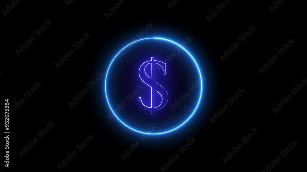 Modern $ Dollar Sign With Futuristic Glowing Neon Lights Isolated On The Empty Space Background animation Modern $ Dollar Sign With Futuristic Glowing Neon Lights Isolated On The Empty Space Background animation