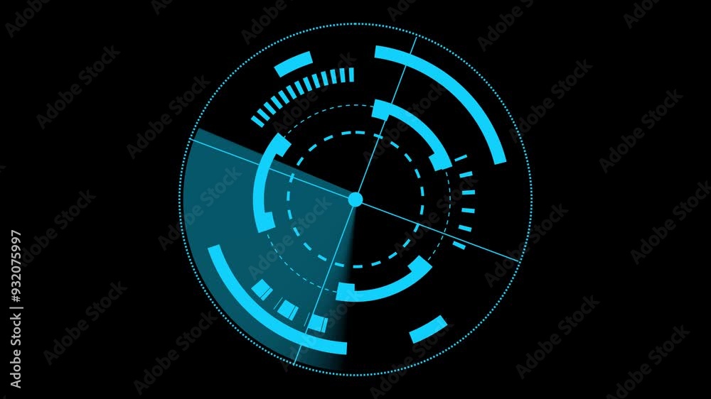 Scanning navigation radar or sonar green screen for submarines or ships of black  background . NR12