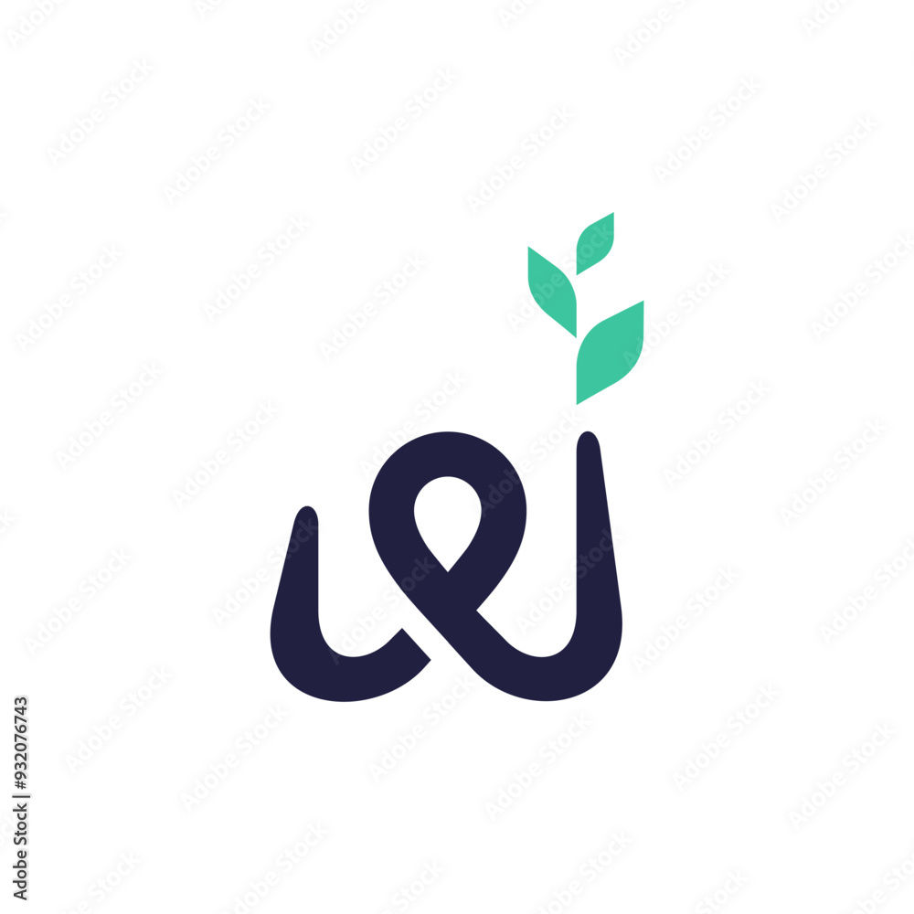 W letter leaf plant logo, with leaf nature, vector design for house business W letter leaf plant logo, with leaf nature, vector design for house business