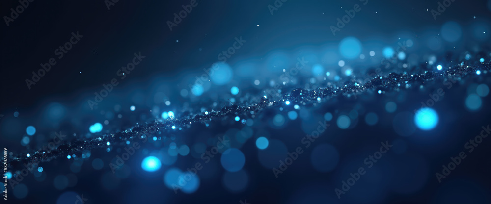Obraz premium Abstract Blue Bokeh Background: Elegant Design for Modern Presentations, Technology and Futuristic Concepts. 