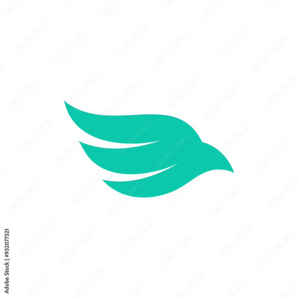 Fototapeta premium Bird head logo, simple icon, green color, vector format ready editable for your brand
