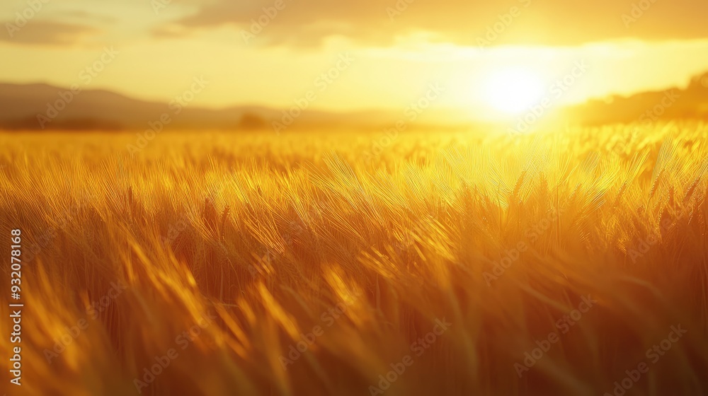wheat field at sunset wheat field at sunset