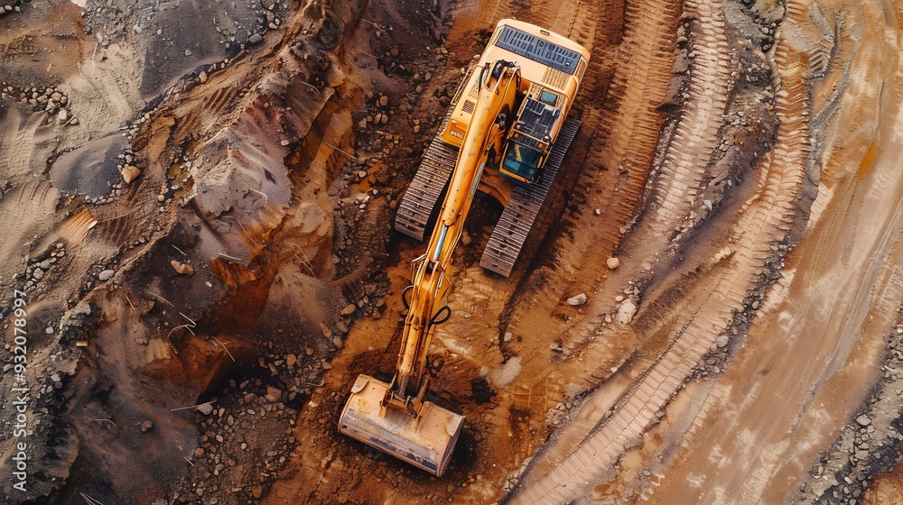 Excavator blue sky heavy machine construction site Excavator blue sky heavy machine construction site