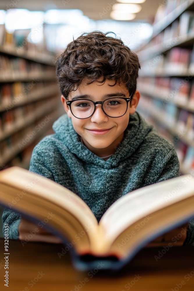 14-Year-Old Boy Reading in the Library: A Study of Youthful Curiosity and Learning 14-Year-Old Boy Reading in the Library: A Study of Youthful Curiosity and Learning