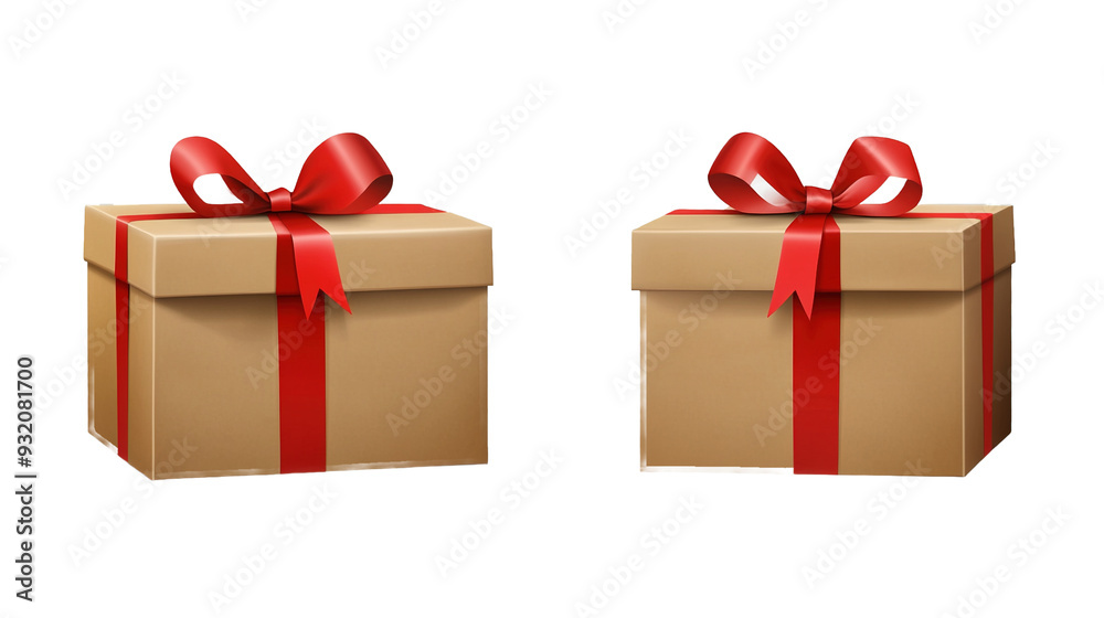 Gift box with red ribbon on white background,png Gift box with red ribbon on white background,png