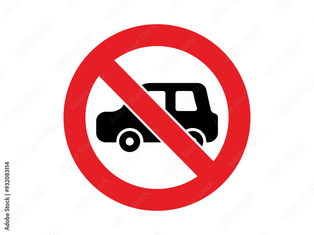 No parking allowed sign vector illustration. Prohibited symbol No parking allowed sign vector illustration. Prohibited symbol