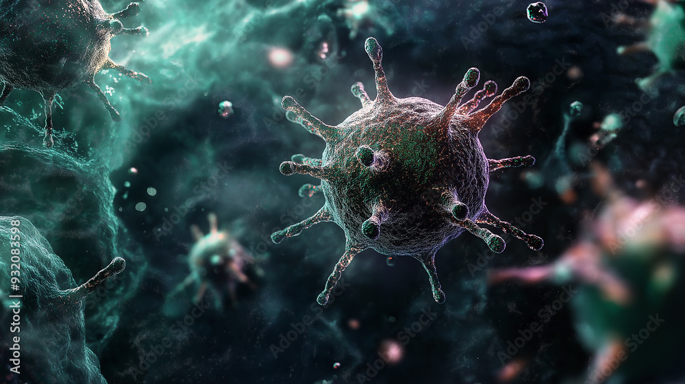 Imagen Detallada de Virus Microscópicos Imagen Detallada de Virus Microscópicos