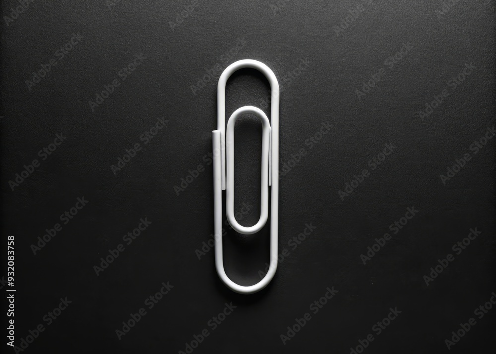 Pure white paperclip on black background bold graphic lines high contrast abstract composition fine art photography minimalist simplicity modern elegance Pure white paperclip on black background bold graphic lines high contrast abstract composition fine art photography minimalist simplicity modern elegance