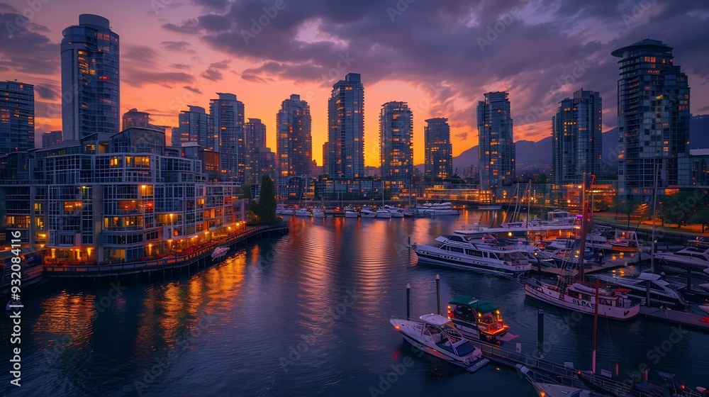 Fototapeta premium Vancouver Harbor at Sunset