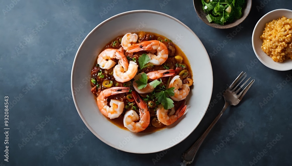 healthy seafood fried or cooked Shrimps