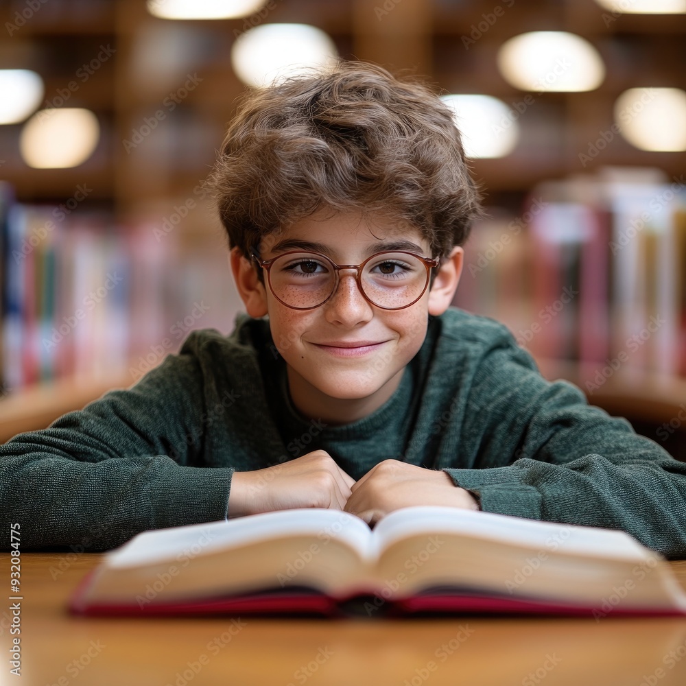 14-Year-Old Boy Reading in the Library: A Study of Youthful Curiosity and Learning 14-Year-Old Boy Reading in the Library: A Study of Youthful Curiosity and Learning