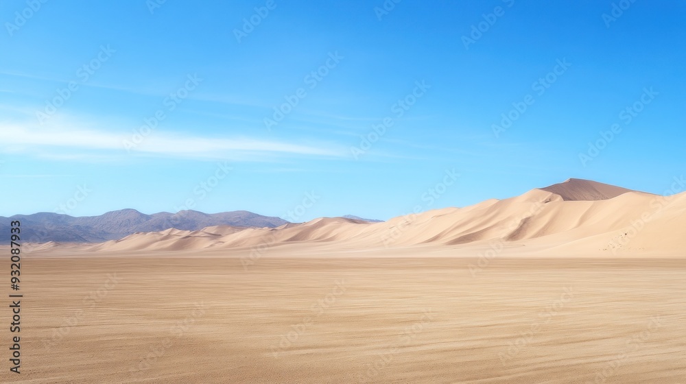 Vast Desert Landscape Under Blue Sky Vast Desert Landscape Under Blue Sky