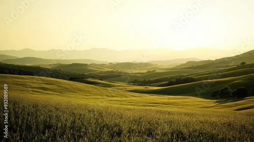 Rolling Hills Under a Golden Sky