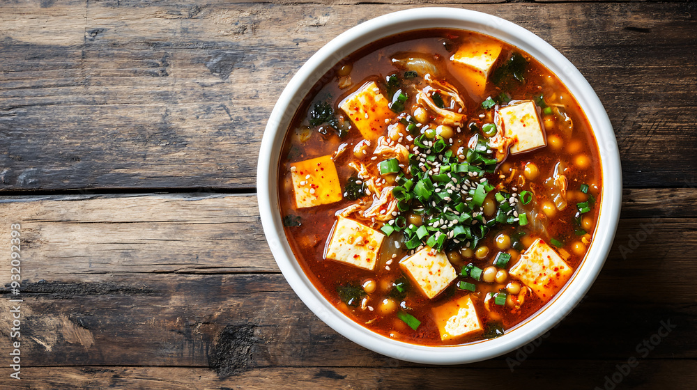 Sundubu jjigae: a zesty korean soup with tofu, veggies, and a hint of sesame seeds Sundubu jjigae: a zesty korean soup with tofu, veggies, and a hint of sesame seeds