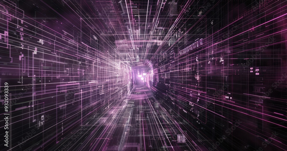 A dynamic visualization of digital data flow, representing technology and information movement through a vibrant, abstract tunnel. A dynamic visualization of digital data flow, representing technology and information movement through a vibrant, abstract tunnel.