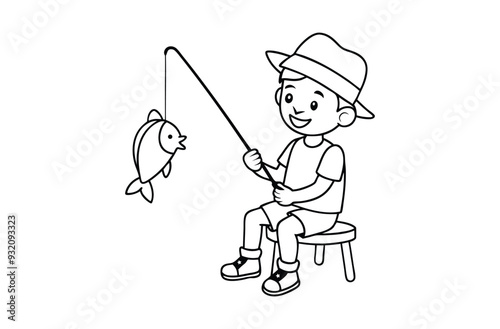  Cute Boy and Fishing Coloring Pages - Best Coloring Pages For Kids