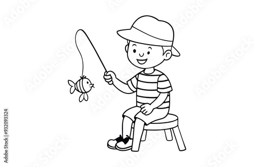  Cute Boy and Fishing Coloring Pages - Best Coloring Pages For Kids