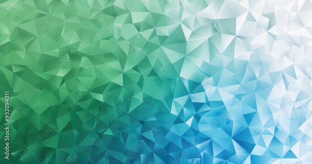 A textured abstract background featuring a gradient of green and blue triangular shapes, suitable for design projects. A textured abstract background featuring a gradient of green and blue triangular shapes, suitable for design projects.