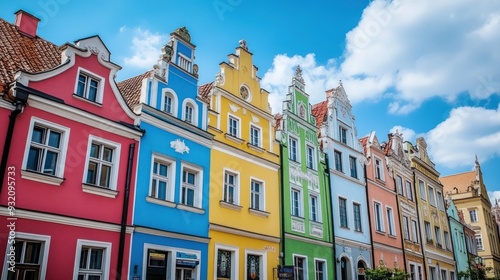 Colorful Buildings in a European Town