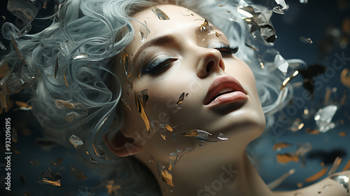 women face in 3d render